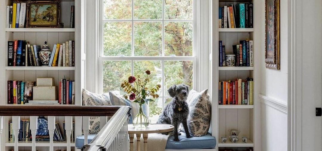 Reading nook in a Federal-style farmhouse, Concord, Middlesex County, Massachusetts [1080x1351]