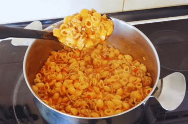 Minced Meat with Pasta Shells