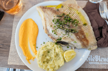 Skate wing with butter and caper sauce