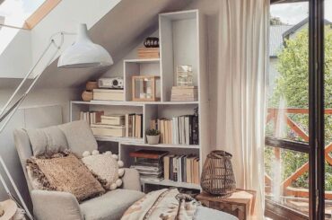 Reading nook of a house in Poland. [1439x1786]