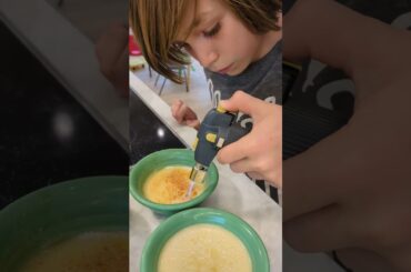 Surprising my dad with his favorite dessert: creme brulee #kidchef #baking
