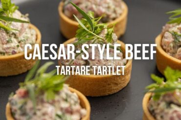 Caesar-Style Beef Tartare Tartlet