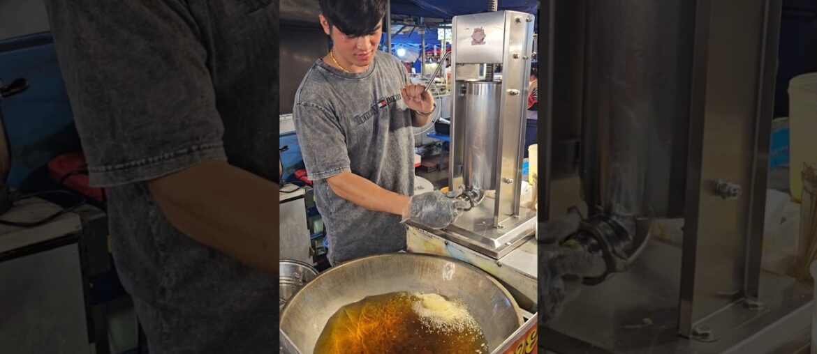 Hamsome Man Selling French Fries Churros - Laos Street Food #shorts