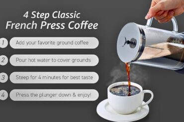 Elite Gourmet FP1223 1 Liter French Press Coffee Maker | Best French Press Coffee Maker