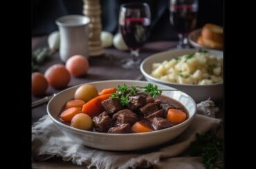 Classic French Stew:  Beef Bourguignon (For Recipe, Click Here/Show More)