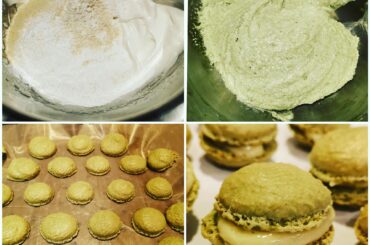 matcha macaron with white chocolate filling