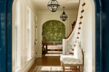 Ornate hallway in a Colonial Revival residence, Rye, Westchester County, New York [1317x1920]