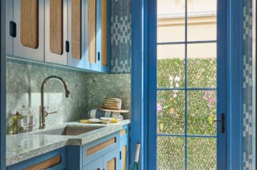 Blue mudroom in a West Palm Beach home, Florida [3300x4125]
