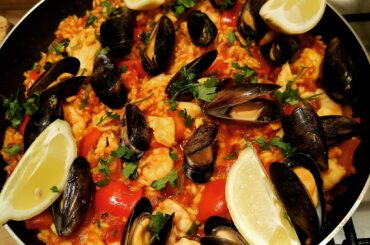 Seafood and Chicken Paella homemade