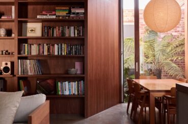Living space with views of an internal courtyard in a renovated Northcote home, Melbourne, Victoria, Australia [4000x5200]