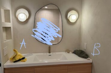 Where to place hand towel hook?