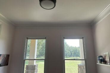 Help! How would you handle these windows not being centered? One is 10” from the wall, the other is 17”!! Why??!!!😩😩