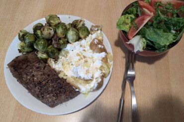 Post-workout steak dinner
