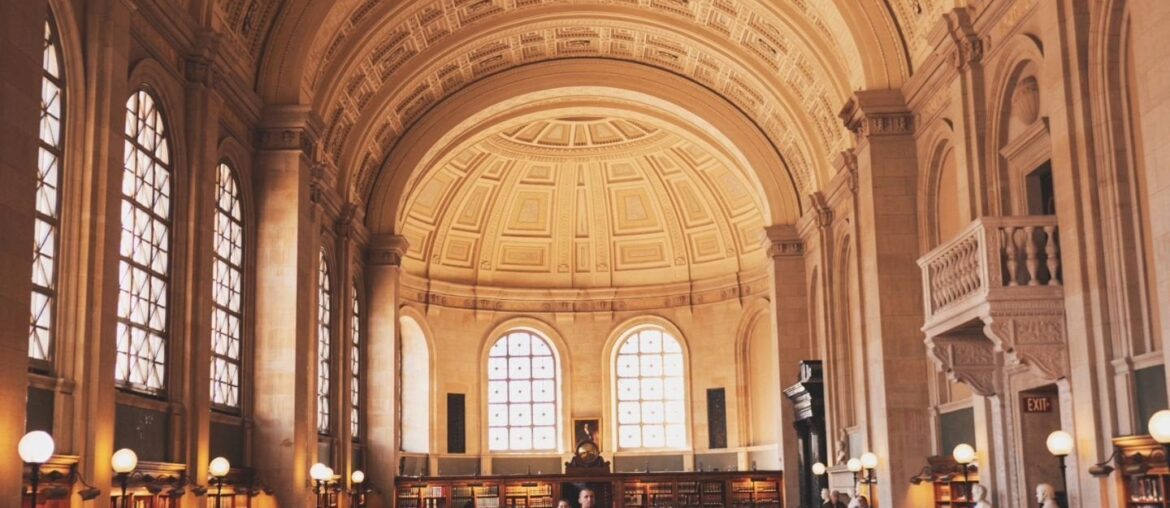 Bates Hall in the 19th century McKim Building of the Boston Public Library, Boston, Massachusetts [1440x1802]