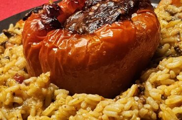 Stuffed peppers [ingredients and instructions in the gallery from right to left]