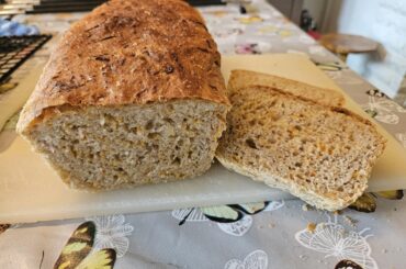 Carrot bread, using carrots from the garden. Ate it with homemade blackberry jam...
