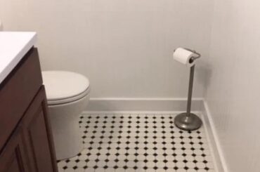 Two choices... neither of these are MY bathroom but they have similarities