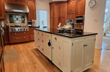 What paint color would you paint this kitchen island? The current paint is not in a great shape.