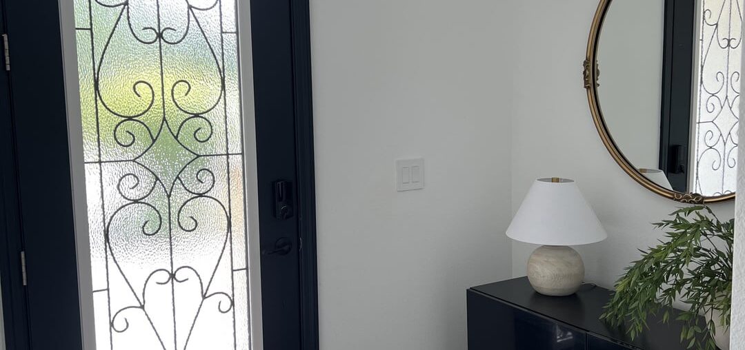 Added so much light to our entryway with a glass insert in our front door!