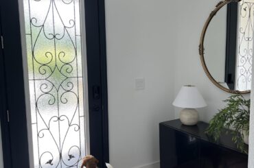 Added so much light to our entryway with a glass insert in our front door!