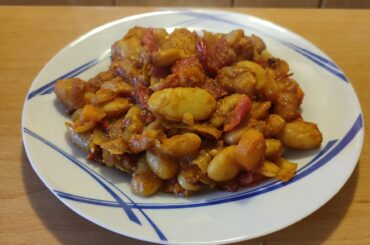 Ras el hanout baked giant beans