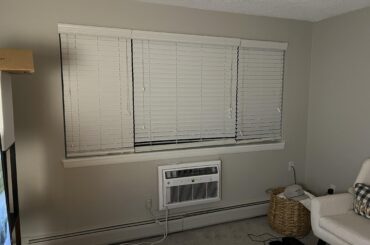 Moved into new apartment, how to (temporarily) hide this AC unit?