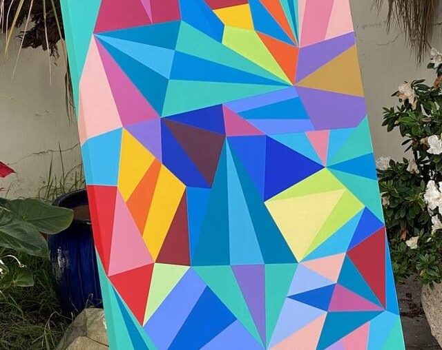 My 60s, Palm Springs inspired polygonal acrylic work