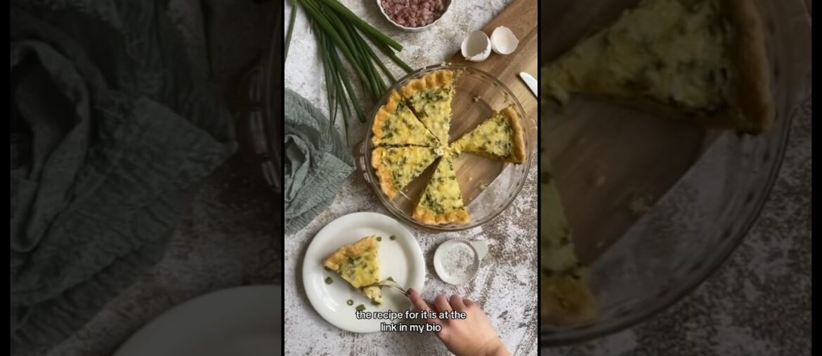 How to make a French Quiche at home. Find the full recipe linked in the comments. #french #quiche