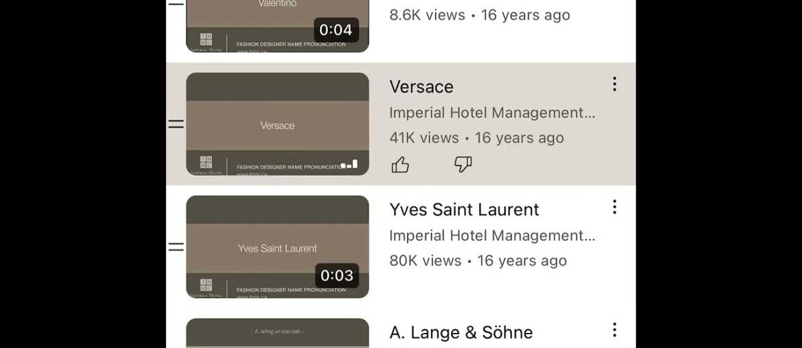 Getting YouTube to work on Fashion, Watches, Wine & French Food Related Words pronunciation