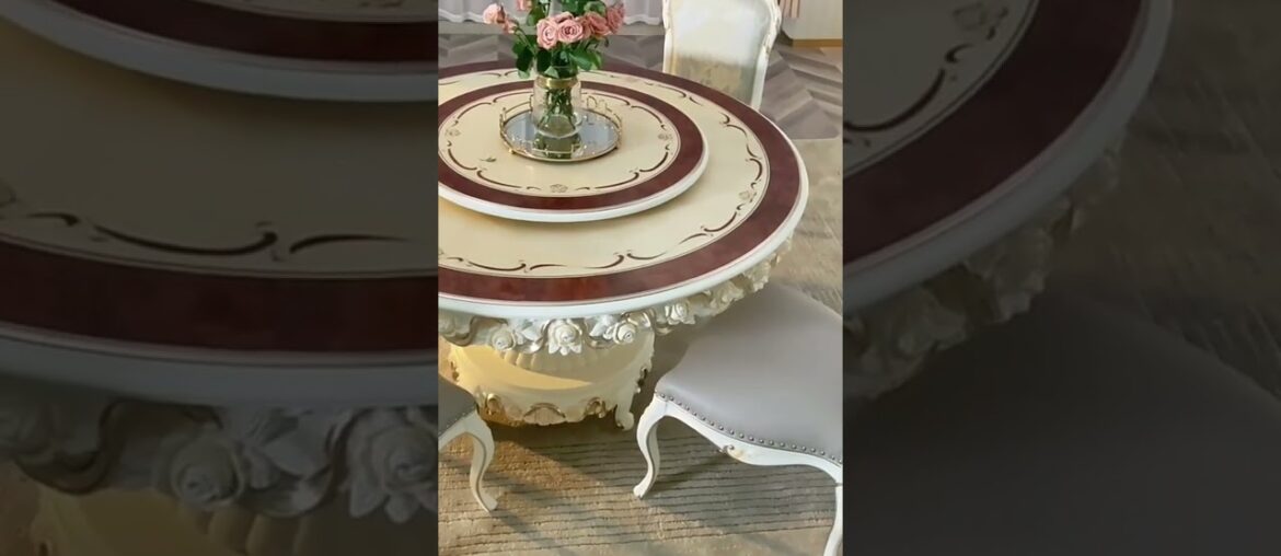 OE-FASHION French Dining Table Set  Solid Wood Rock Slab Tables and Tables High End Home Furniture