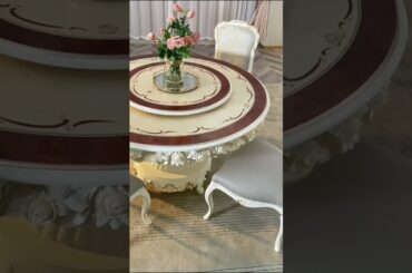 OE-FASHION French Dining Table Set  Solid Wood Rock Slab Tables and Tables High End Home Furniture