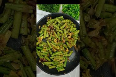 French beans fry lunch side dish recipe for rice #shorts #cooking #asmr