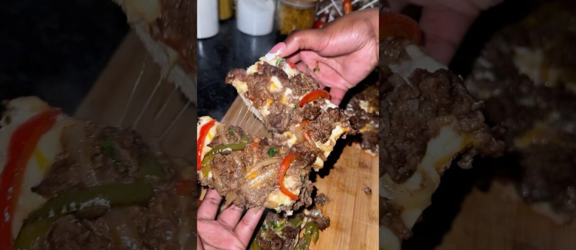 Philly cheesesteak French bread pizza | Appetizer or Dinner?  #cooking #gamedayfood