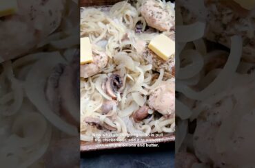 Crockpot Creamy French Onion Chicken and Orzo #shorts #halfbakedharvest #crockpotcooking