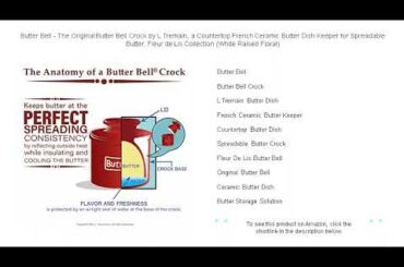 Butter Bell - The Original Butter Bell Crock by L Tremain, a Countertop French Ceramic Butter Dish K