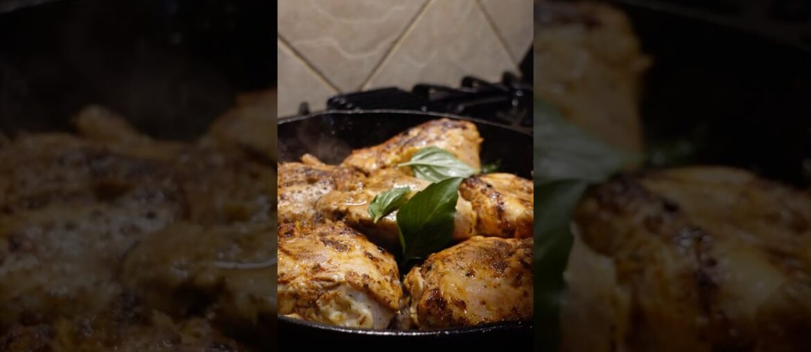 LEMON BASIL GARLIC CHICKEN w/ MASHED POTATOES AND FRENCH BEANS #easydinnerecipe