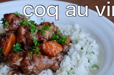 Coq Au Vin - French red wine chicken stew - amazing stew recipe