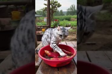 Frying french fries #shorts #youtubeshorts #cat #cutecat #cooking