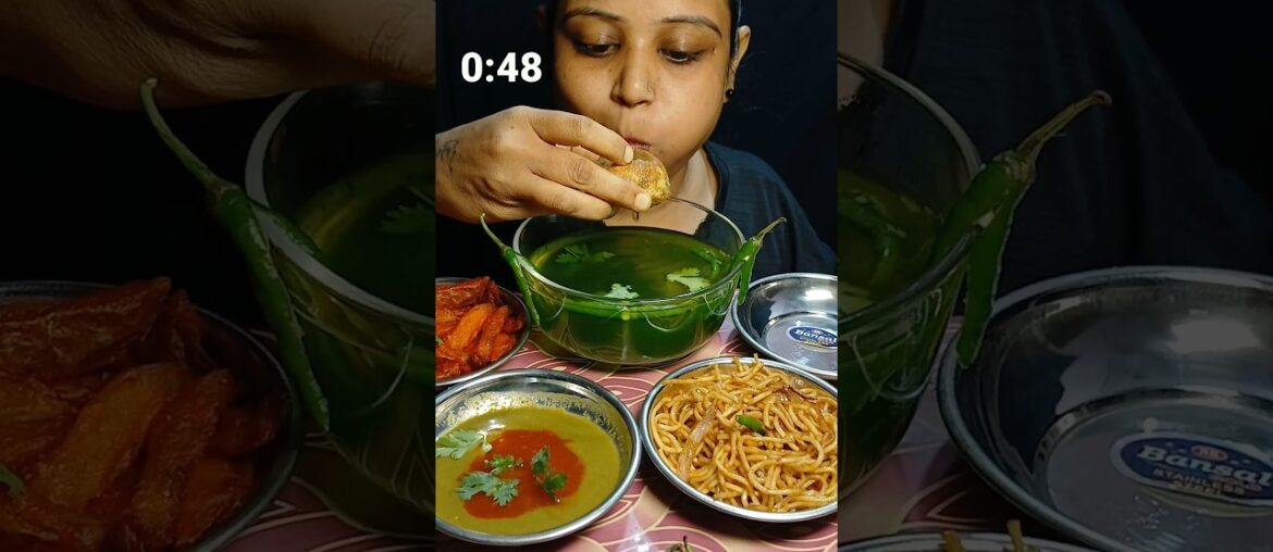 Pani Puri + French Fries + Chaowmein Challenge in 60 Seconds #musteat
