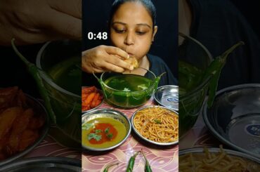 Pani Puri + French Fries + Chaowmein Challenge in 60 Seconds #musteat