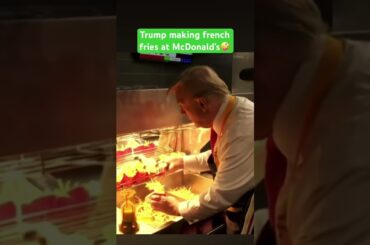 Donald Trump making french fries at McDonald’s Sunday, October 20, 2024
