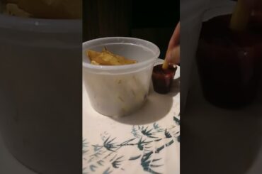 French fries ketshup plate