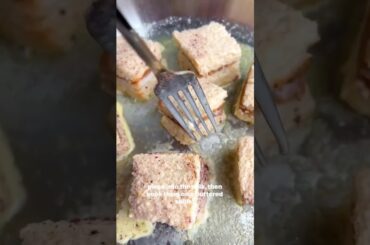 French Toast Bites - stuffed with Nutella and Biscoff cookie butter. #Shorts #Recipe