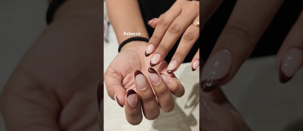 Perfect Wine French Manicure nailart Extension #naildesigns #trending #nailart #diy #shorts #short