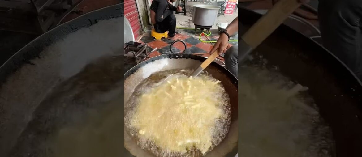 Crispy french fries making #shorts #streetfood