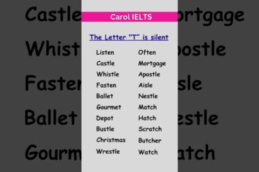 The letter "T" is silent in some English words, meaning it is not pronounced.
