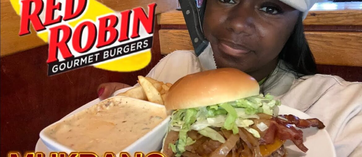 RED ROBIN MUKBANG | THE SOUTHERN CHARM BURGER & GARLIC FRIES RED ROBIN MUKBANG | THE SOUTHERN CHARM BURGER & GARLIC FRIES