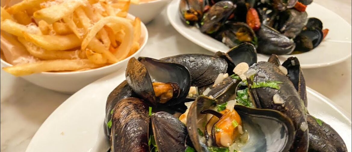 Homemade Hand-Cut Fries | Mussels in White Wine-Garlic Broth