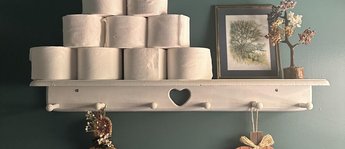 I usually put 3 or 4 rolls up there. Husband did it today and I kinda love it? 😂