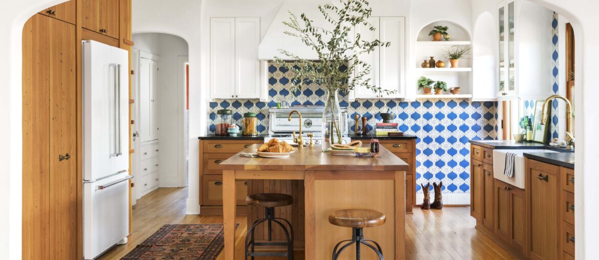 Renovated kitchen in an early 20th century Mission Revival style house at Los Angeles [6606x4379]
